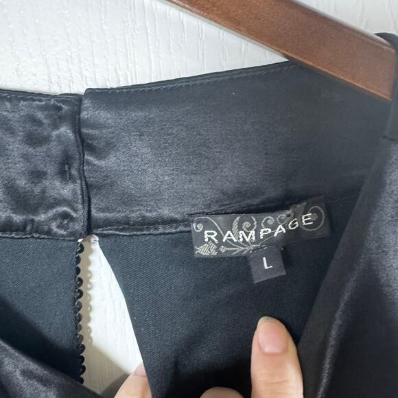 VTG Rampage Halter Sequin Little Black Dress Women’s Large Peekaboo Back Y2K - Picture 7 of 13